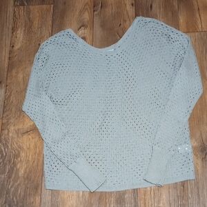 Eesome Women's Gray Open-Knit Sweater